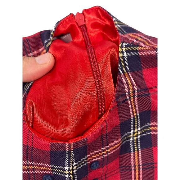 Fleurisse Leon Red Tartan Plaid Holiday Christmas Outfit Baby 6-9 Months - Picture 3 of 5